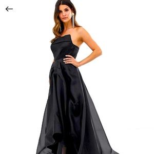 Bariano Full Maxi Dress with Organza Bust